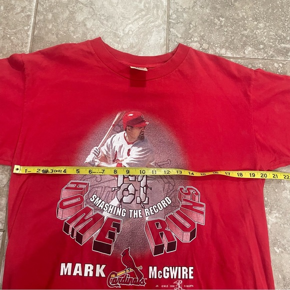 Vintage 1998 Mark Mcguire St. Louis Cardinals “Smashing the Record” T-Shirt Sz L - Picture 6 of 7